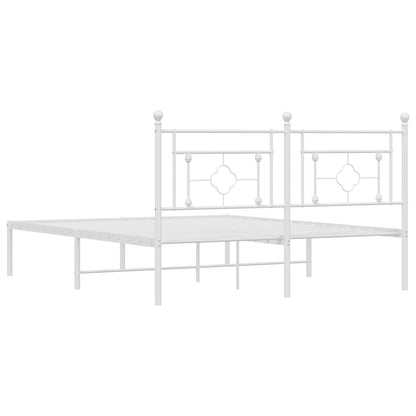 Estrutura de cama com cabeceira 150x200 cm metal branco