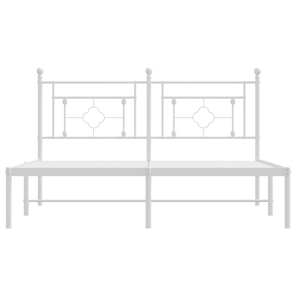 Estrutura de cama com cabeceira 160x200 cm metal branco