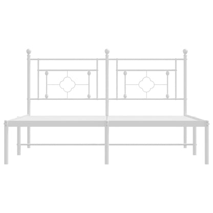 Estrutura de cama com cabeceira 160x200 cm metal branco