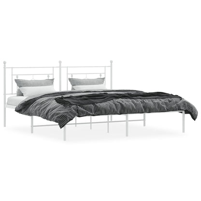 Estrutura de cama com cabeceira 180x200 cm metal branco