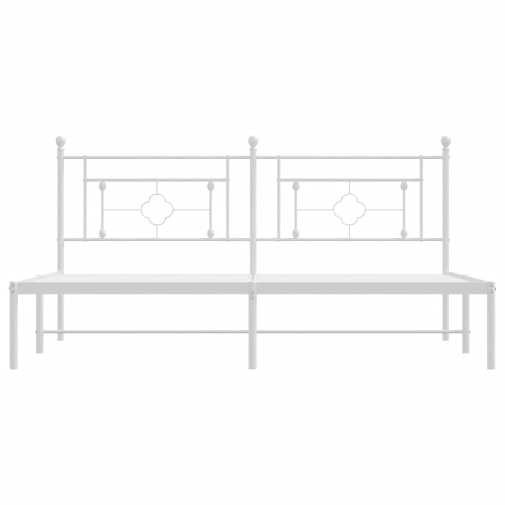 Estrutura de cama com cabeceira 180x200 cm metal branco