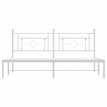 Estrutura de cama com cabeceira 180x200 cm metal branco