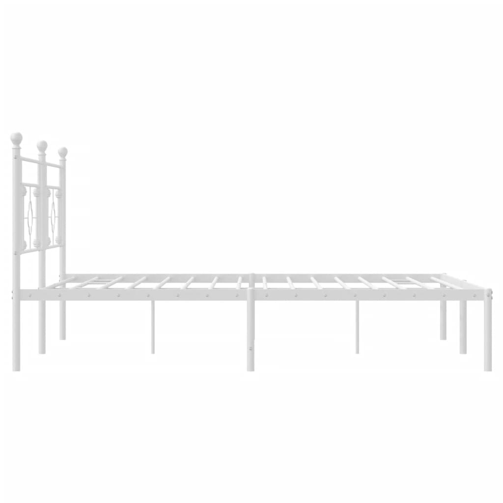 Estrutura de cama com cabeceira 180x200 cm metal branco