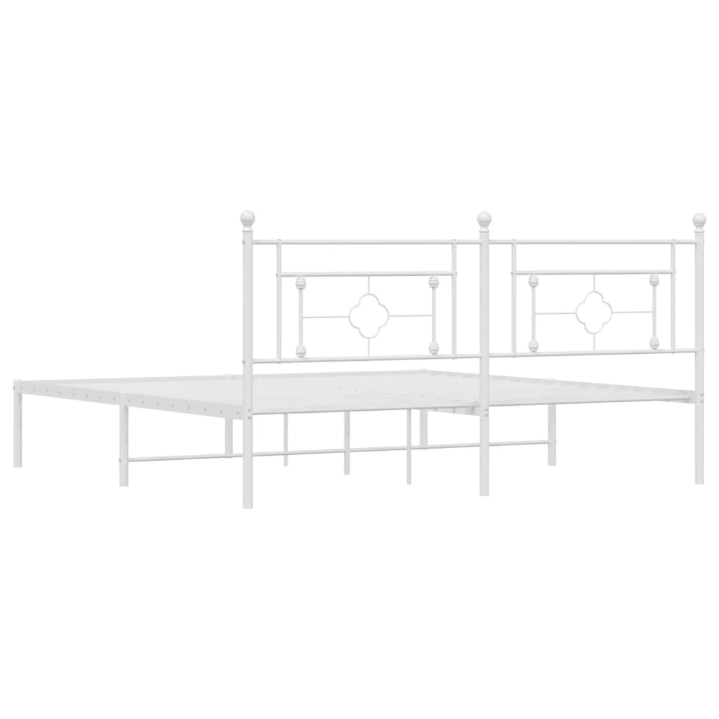 Estrutura de cama com cabeceira 180x200 cm metal branco