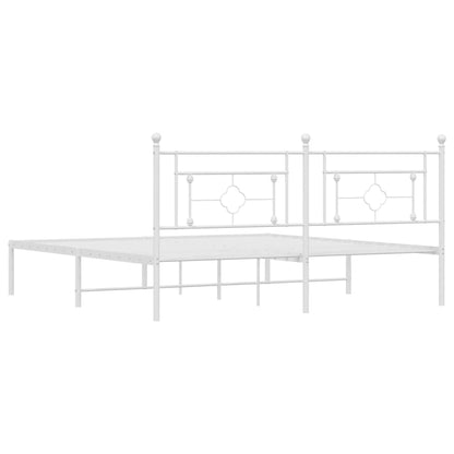 Estrutura de cama com cabeceira 180x200 cm metal branco