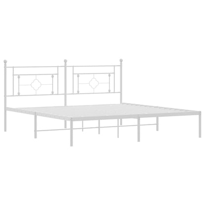 Estrutura de cama com cabeceira 183x213 cm metal branco