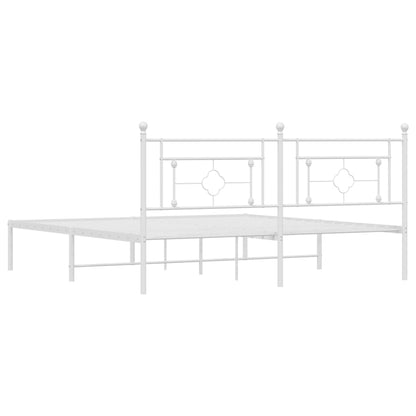 Estrutura de cama com cabeceira 183x213 cm metal branco