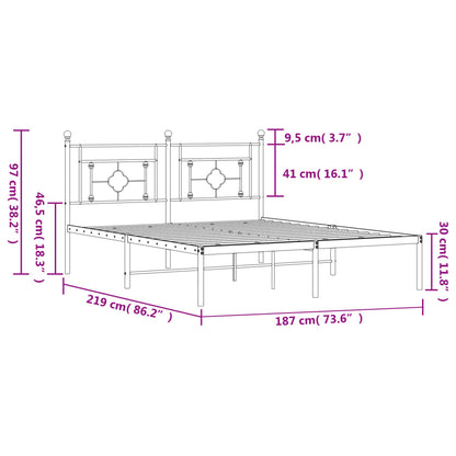 Estrutura de cama com cabeceira 183x213 cm metal branco