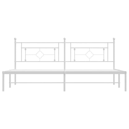 Estrutura de cama com cabeceira 193x203 cm metal branco