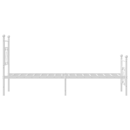 Estrutura de cama com cabeceira e pés 75x190 cm metal branco