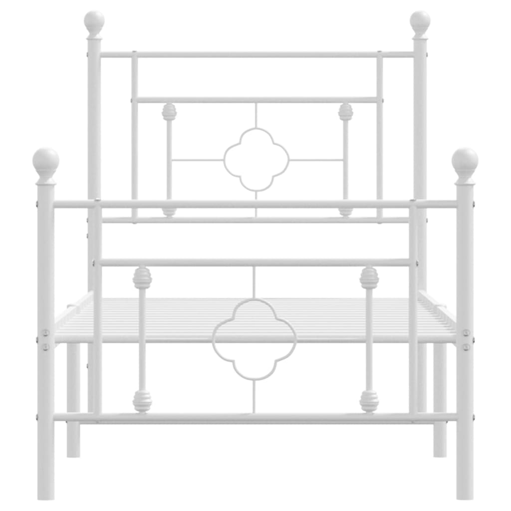 Estrutura de cama com cabeceira e pés 80x200 cm metal branco