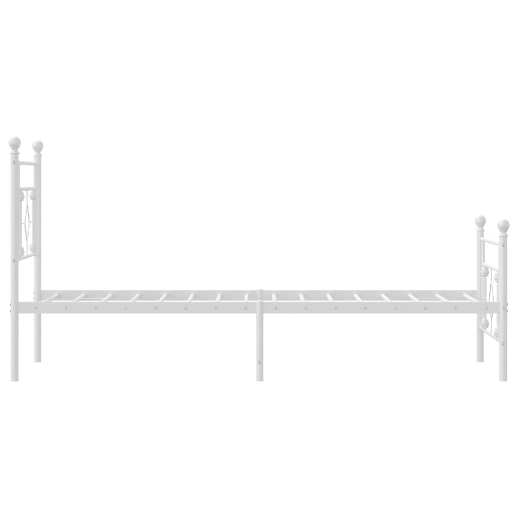 Estrutura de cama com cabeceira e pés 90x190 cm metal branco