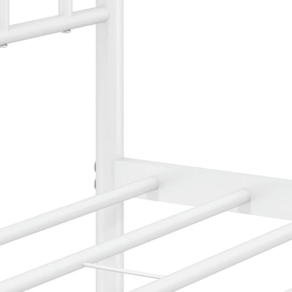 Estrutura de cama com cabeceira e pés 100x190 cm metal branco