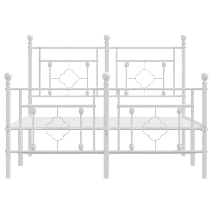 Estrutura de cama com cabeceira e pés 120x200 cm metal branco