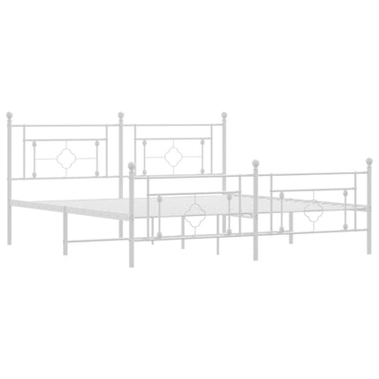 Estrutura de cama com cabeceira e pés 180x200 cm metal branco