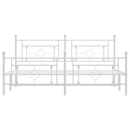 Estrutura de cama com cabeceira e pés 180x200 cm metal branco