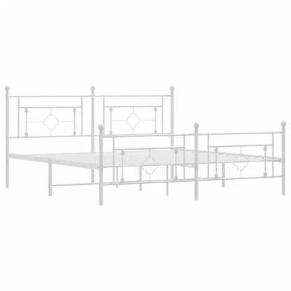 Estrutura de cama com cabeceira e pés 183x213 cm metal branco