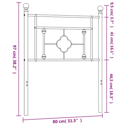 Cabeceira de cama 75 cm metal branco