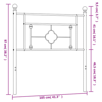 Cabeceira de cama 100 cm metal branco