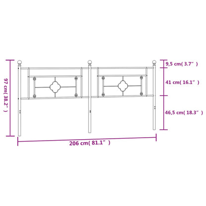 Cabeceira de cama 200 cm metal branco