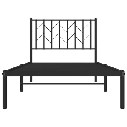 Estrutura de cama com cabeceira 90x190 cm metal preto