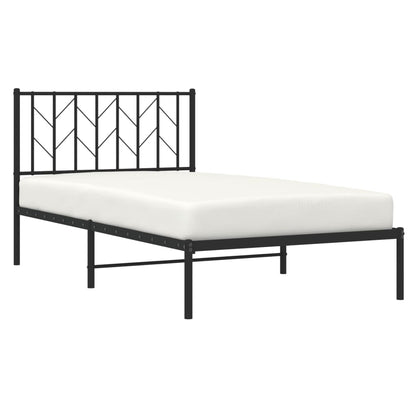 Estrutura de cama com cabeceira 100x200 cm metal preto