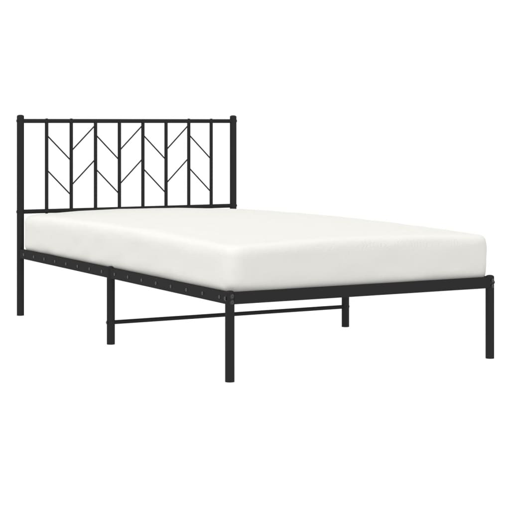 Estrutura de cama com cabeceira 107x203 cm metal preto