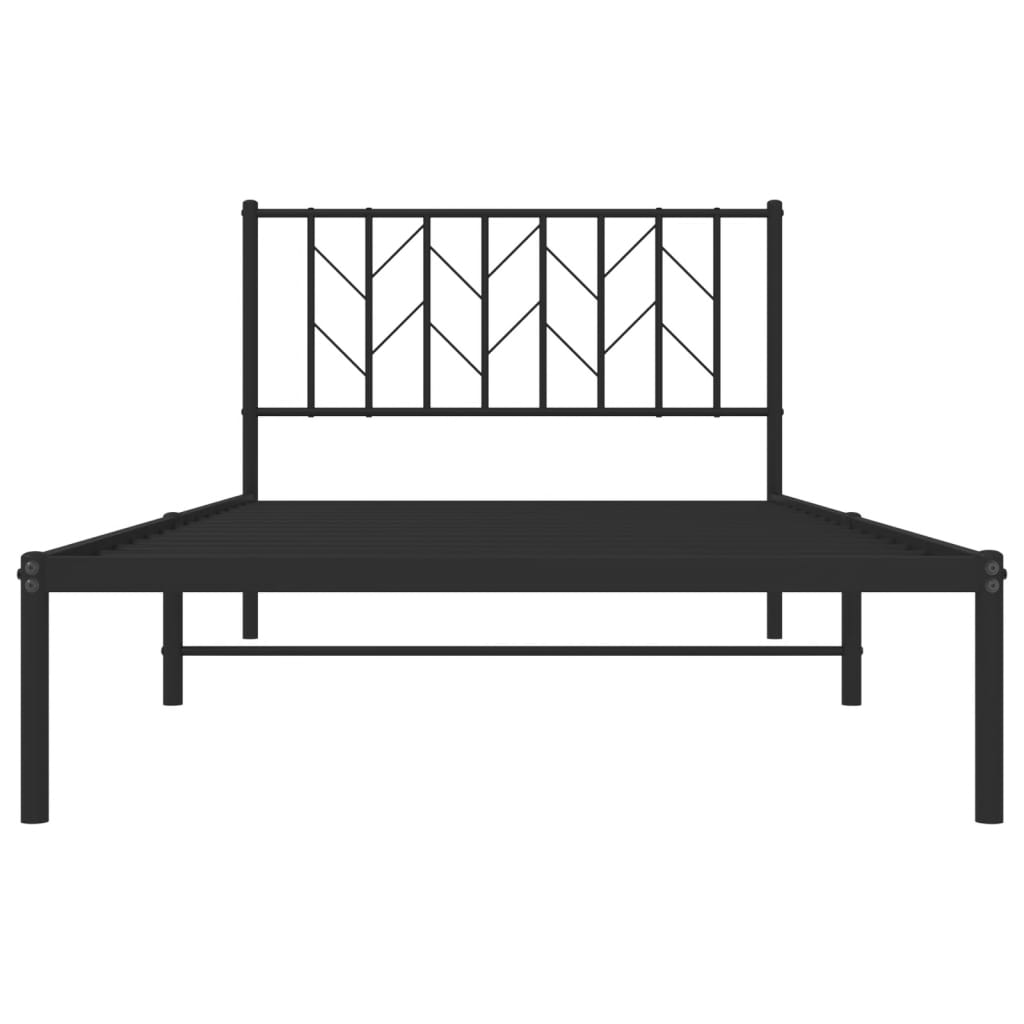 Estrutura de cama com cabeceira 107x203 cm metal preto