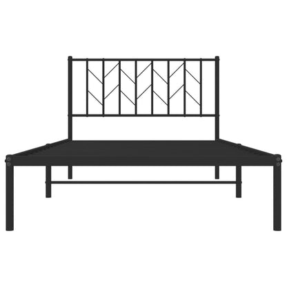 Estrutura de cama com cabeceira 107x203 cm metal preto