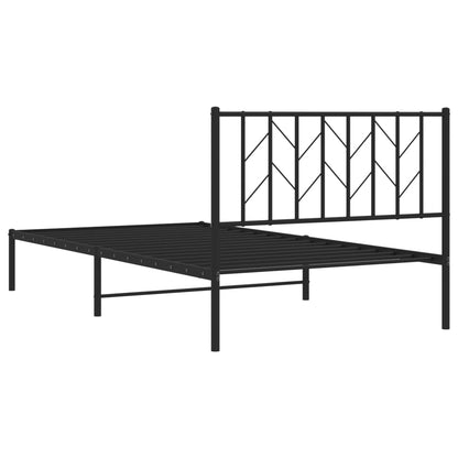 Estrutura de cama com cabeceira 107x203 cm metal preto