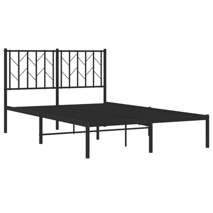 Estrutura de cama com cabeceira 120x190 cm metal preto