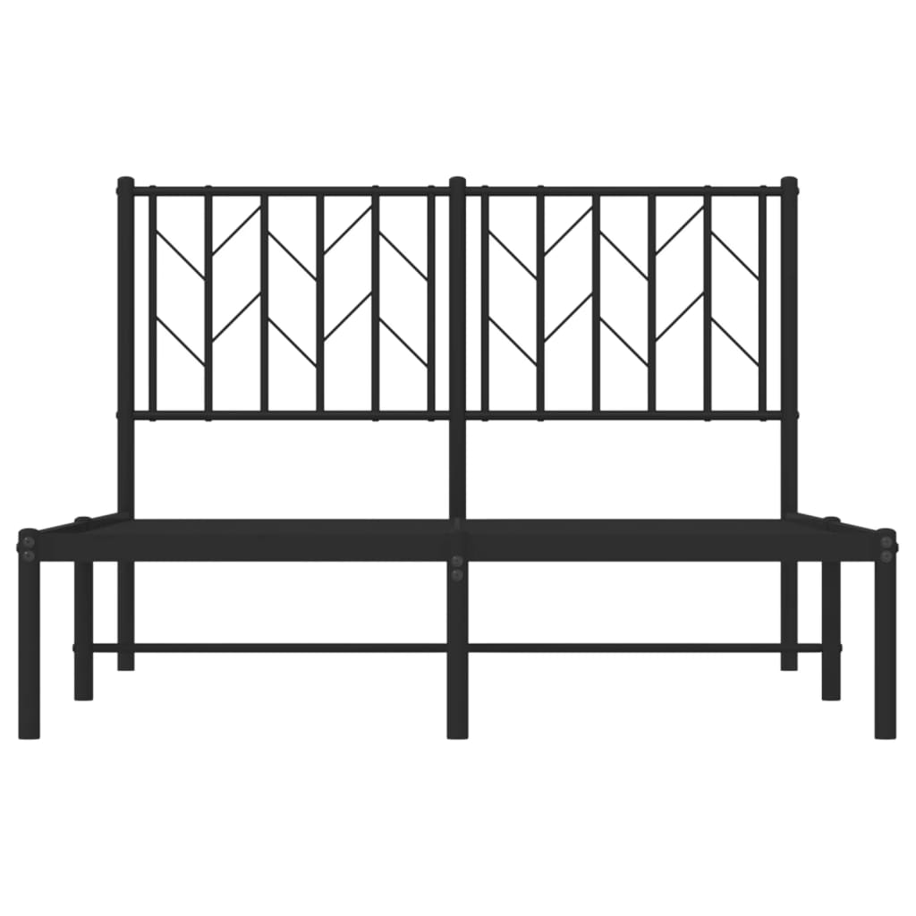 Estrutura de cama com cabeceira 120x190 cm metal preto