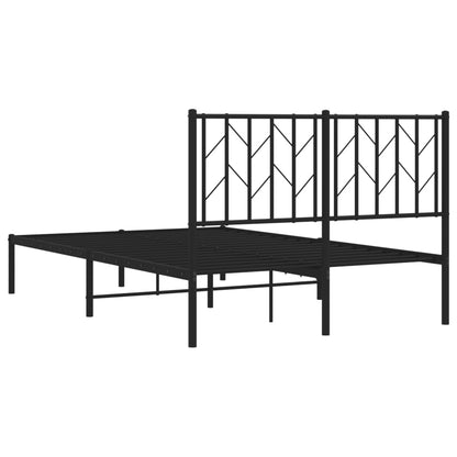 Estrutura de cama com cabeceira 120x190 cm metal preto