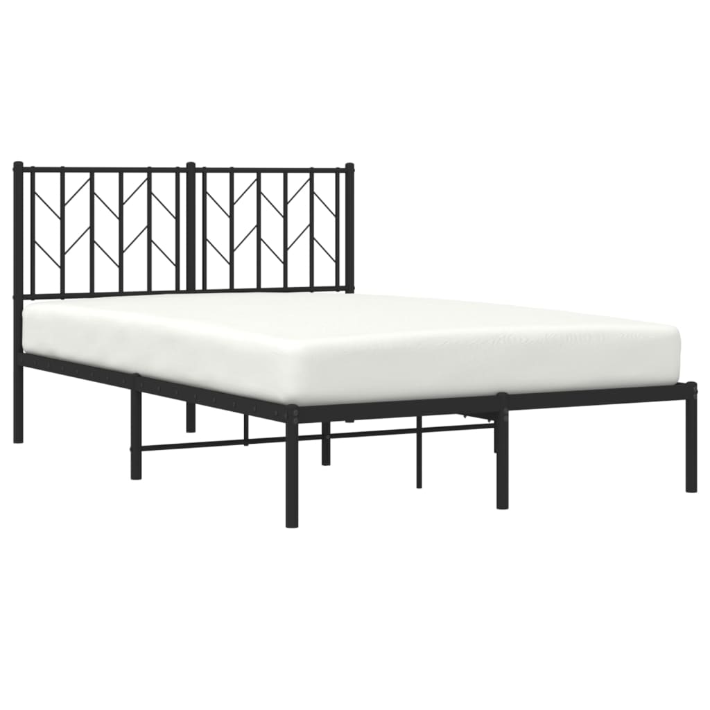 Estrutura de cama com cabeceira 120x200 cm metal preto