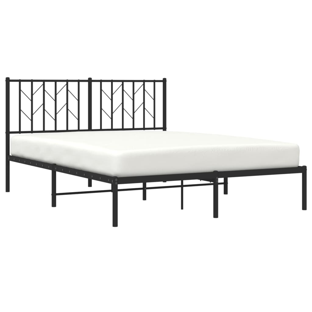 Estrutura de cama com cabeceira 140x190 cm metal preto