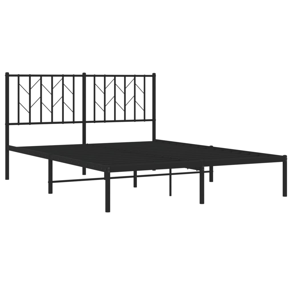 Estrutura de cama com cabeceira 140x190 cm metal preto