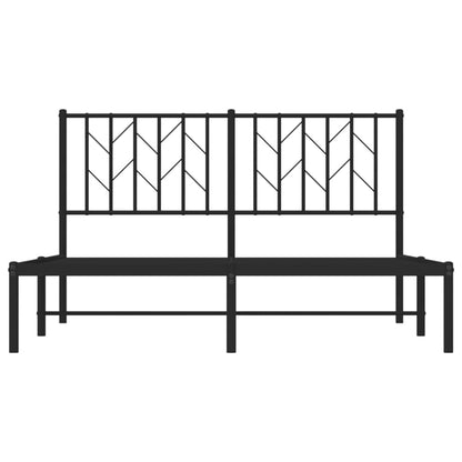 Estrutura de cama com cabeceira 140x190 cm metal preto