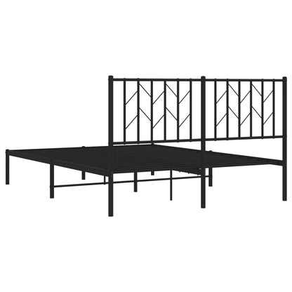 Estrutura de cama com cabeceira 140x190 cm metal preto