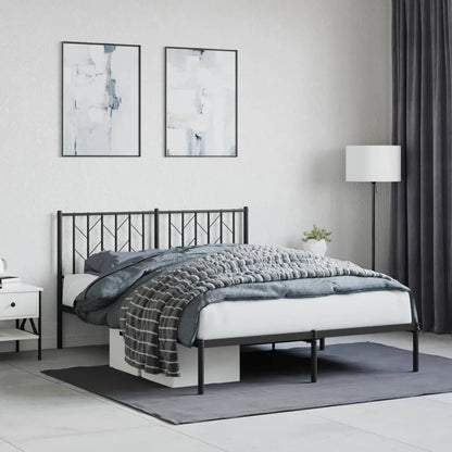 Estrutura de cama com cabeceira 140x190 cm metal preto