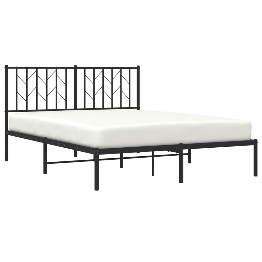 Estrutura de cama com cabeceira 140x200 cm metal preto