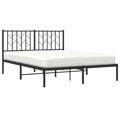 Estrutura de cama com cabeceira 140x200 cm metal preto