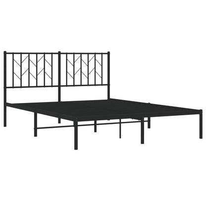 Estrutura de cama com cabeceira 140x200 cm metal preto