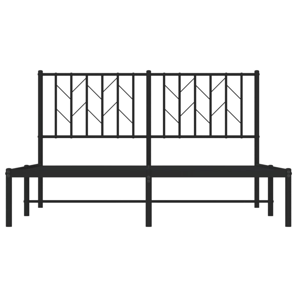 Estrutura de cama com cabeceira 140x200 cm metal preto