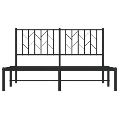 Estrutura de cama com cabeceira 140x200 cm metal preto