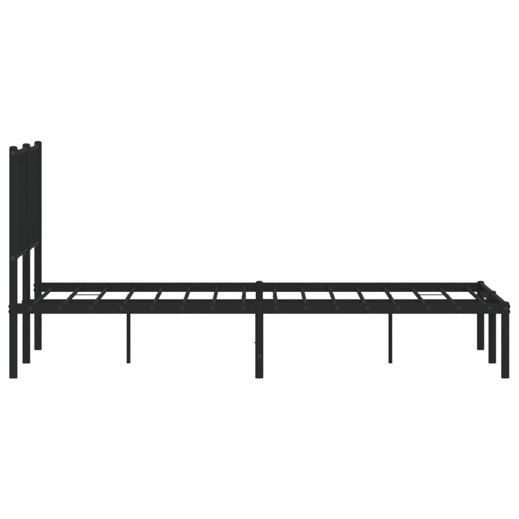 Estrutura de cama com cabeceira 140x200 cm metal preto