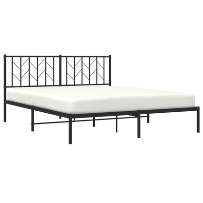 Estrutura de cama com cabeceira 160x200 cm metal preto