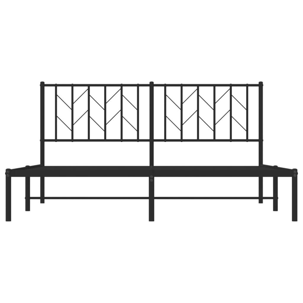 Estrutura de cama com cabeceira 160x200 cm metal preto