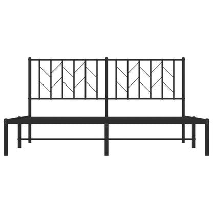 Estrutura de cama com cabeceira 160x200 cm metal preto