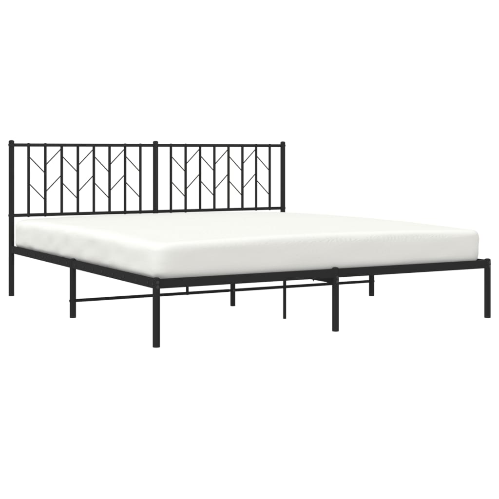 Estrutura de cama em metal com cabeceira 180x200 cm preto