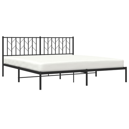 Estrutura de cama em metal com cabeceira 180x200 cm preto